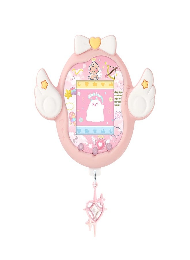 BUBBLELOGUS Angel Wing Protective Case for Tamagotchi Uni, Soft TPU Silicone Cover with Faceplate & Star Dust Plug, Anti-Scratch & Waterproof (Pink) - Image 1